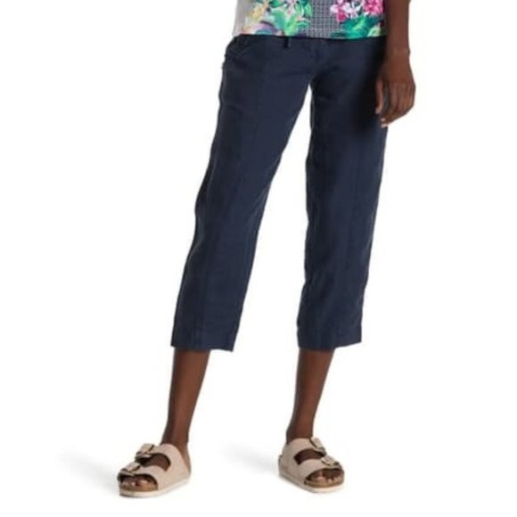 Tommy Bahama Two Palms Seam Cropped Linen Pants - Picture 1 of 7